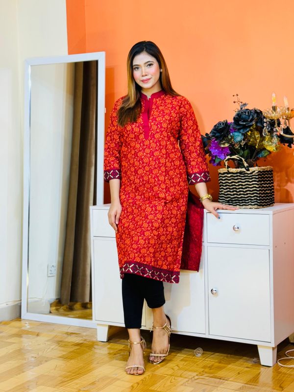 Screen Print One piece Kurti - Image 2