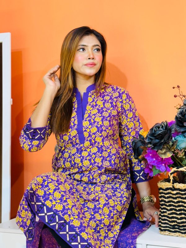 Screen Print One piece Kurti - Image 4