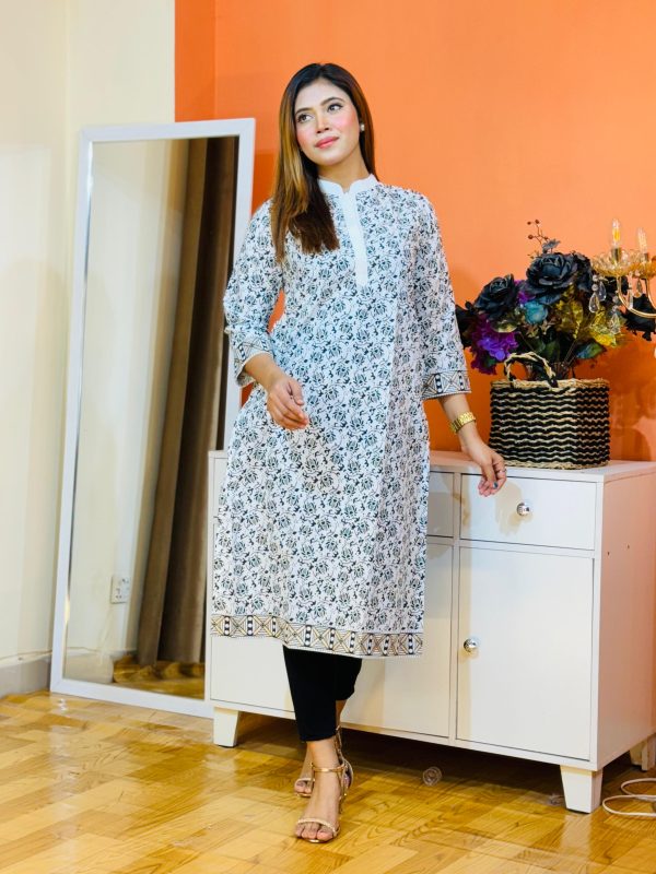 Screen Print One piece Kurti - Image 3