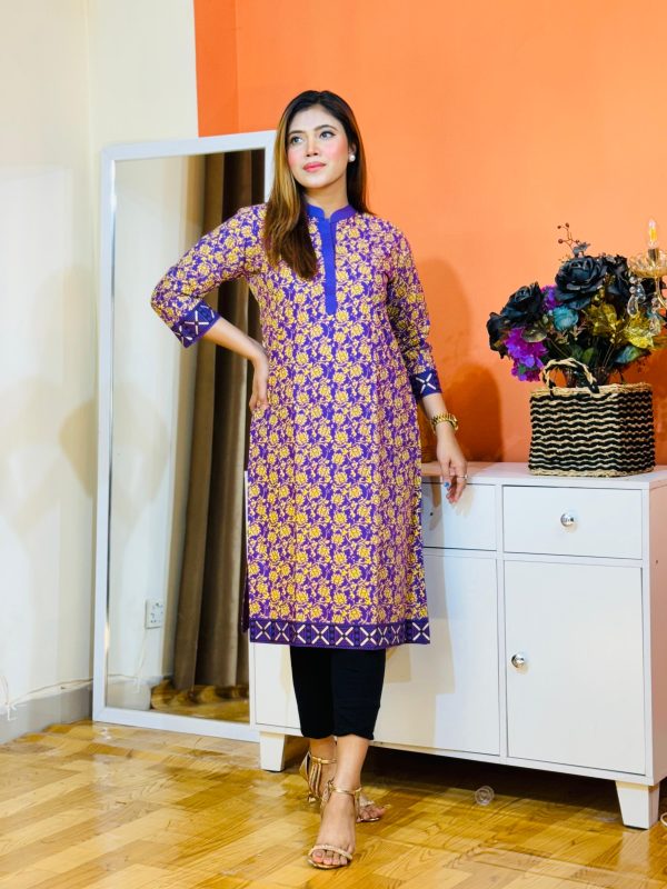 Screen Print One piece Kurti - Image 3