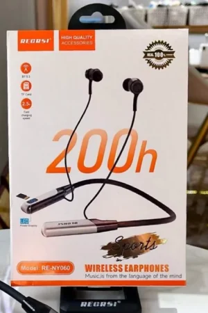 Regrsi RE-NY060 Wireless Neckband with 200H Approx Battery Life– Magnetic Earbuds, Deep Bass