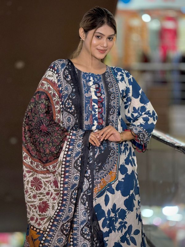 রেডিমেড ডিজিটাল প্রিন্ট থ্রি-পিস - Image 3