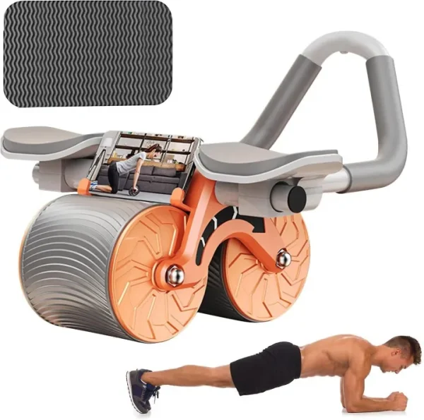 Ab Roller Wheel Exercise with Elbow Support, Automatic Rebound Abdominal Wheel,Double Wheel Ab Roller Equipment for Core Workout for Home Gym Fitness, Yoga & Pilates Exercises - Image 3