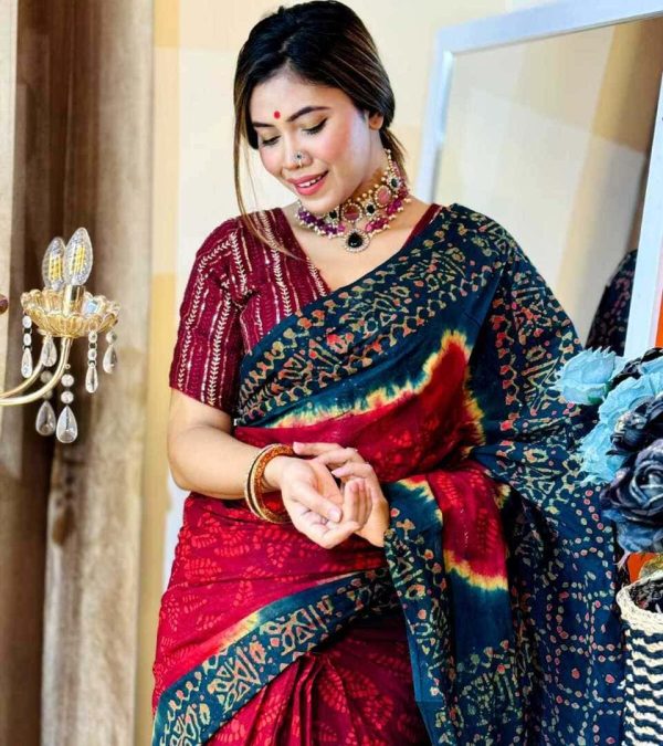 সুতি বাটিক শাড়ি - Image 3