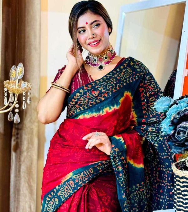 সুতি বাটিক শাড়ি - Image 2