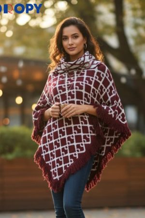 Ladies Winter Poncho – Stylish & Warm Women’s Woolen Poncho for Cold Weather