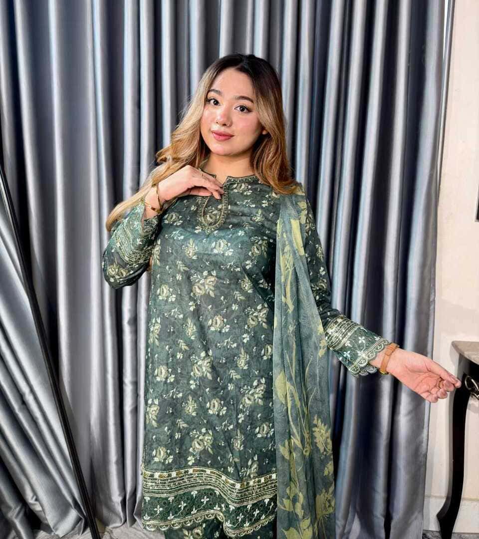 Embroidery Cotton Three Piece - 14501000 - Image 3