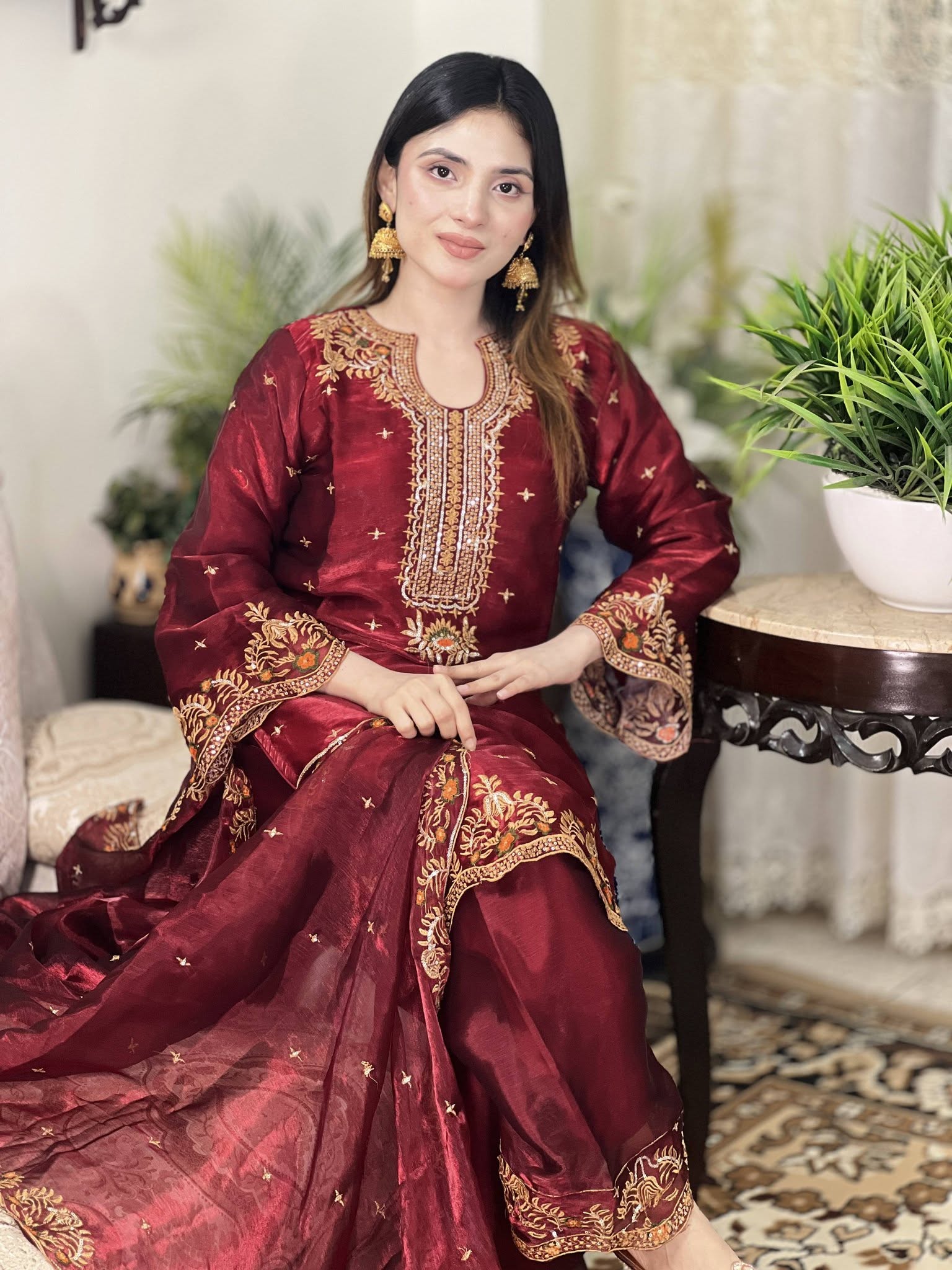 Luxury Embroidered Three Piece - 2250120