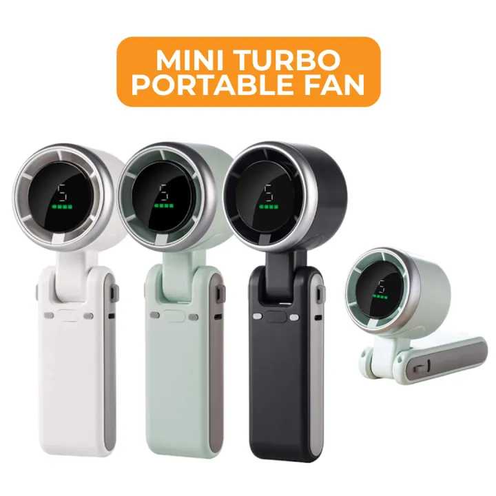 Portable Mini Turbo Fan available in Cyan White and Dark Gray