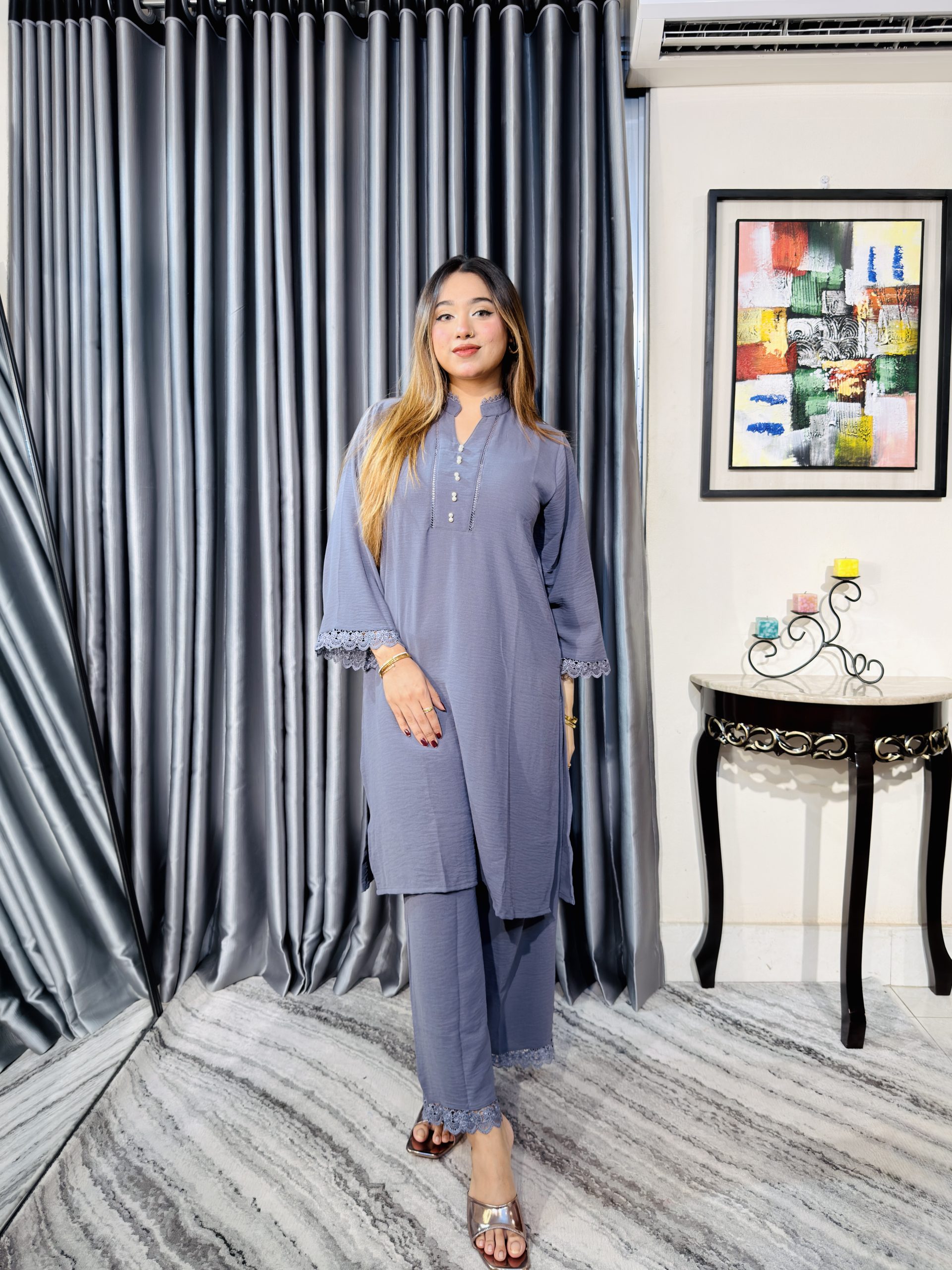Premium Grey Kurti & Palazzo Set - Image 3