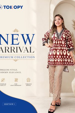 City Sleek Ikat Print Co-ord Set – Tunic & Palazzo Pants