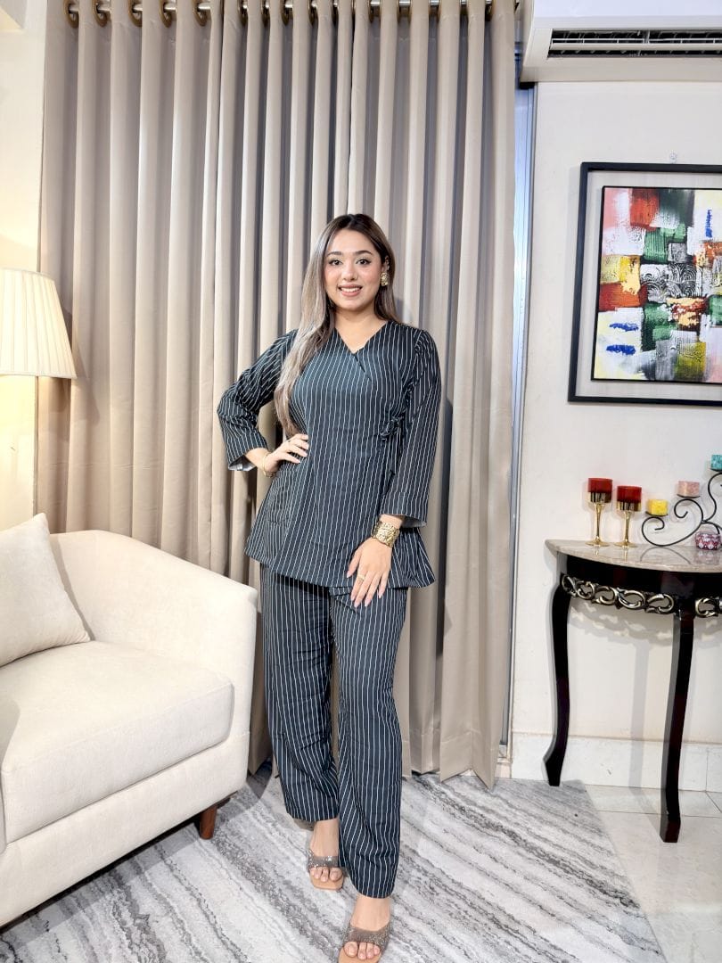 Minima Twin Striped Co-ord Set for Women - Image 8