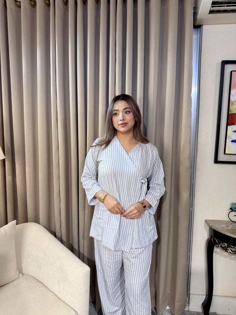Minima Twin Striped Co-ord Set for Women - Image 3